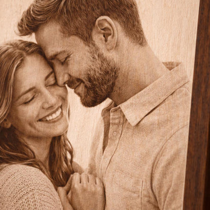 Cornice personalizzata con foto incisa su legno - Regalo con incisione laser