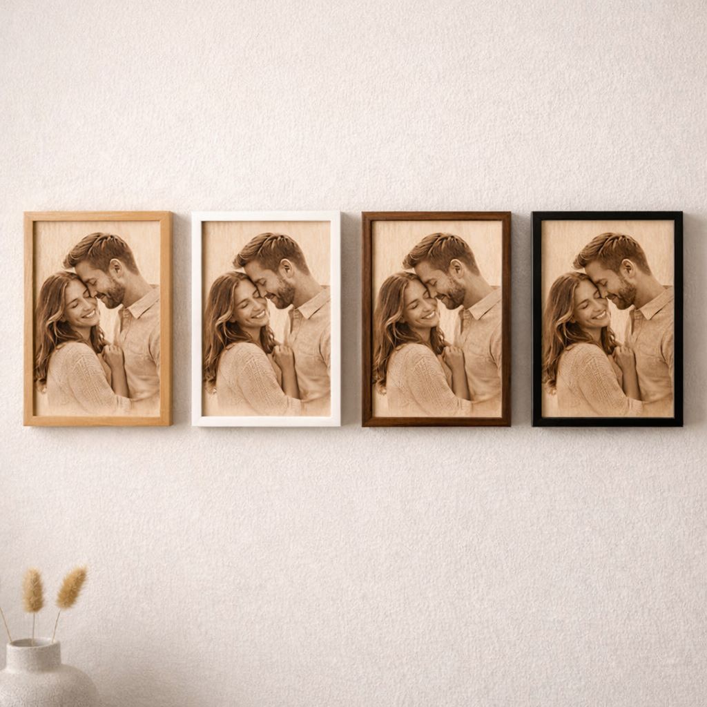 Cornice personalizzata con foto incisa su legno - Regalo con incisione laser