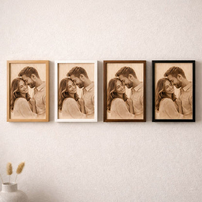 Cornice personalizzata con foto incisa su legno - Regalo con incisione laser