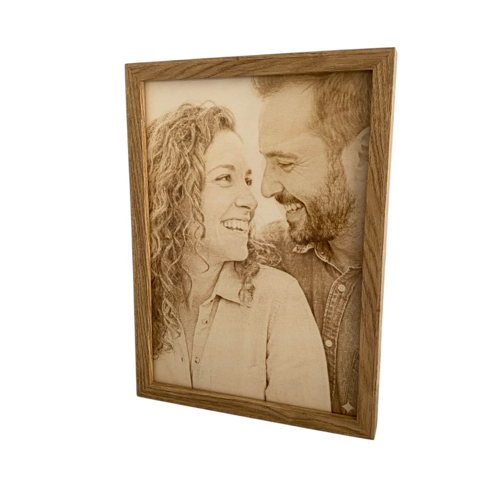 Cornice personalizzata con foto incisa su legno - Regalo con incisione laser