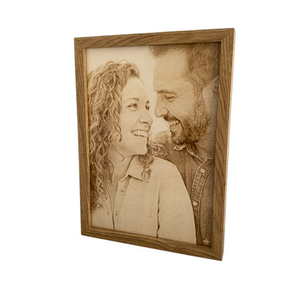 Cornice personalizzata con foto incisa su legno - Regalo con incisione laser