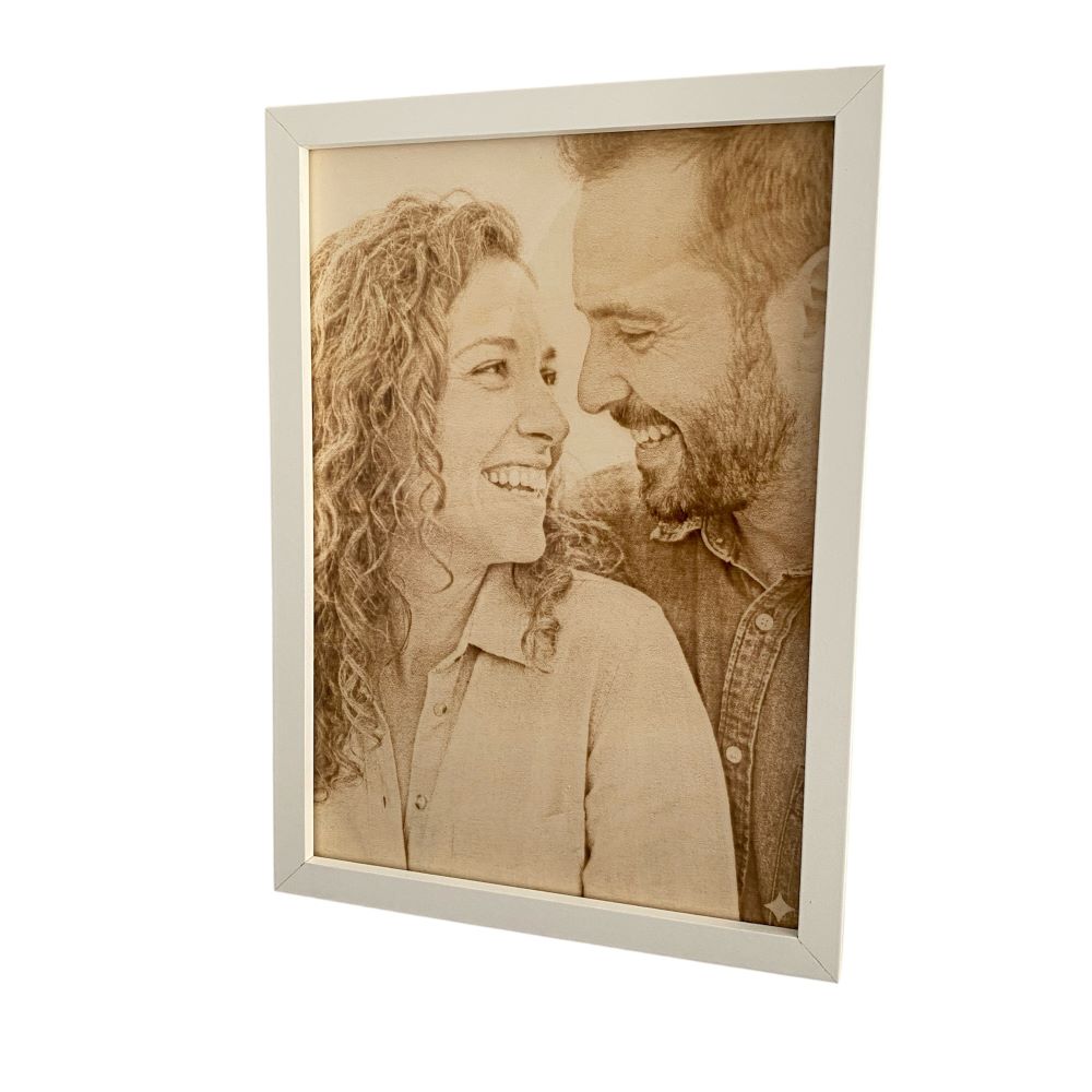 Cornice personalizzata con foto incisa su legno - Regalo con incisione laser