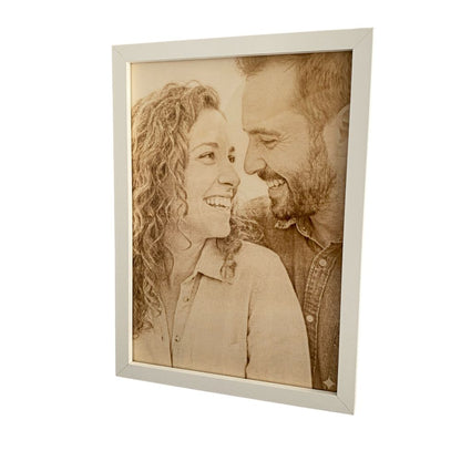 Cornice personalizzata con foto incisa su legno - Regalo con incisione laser