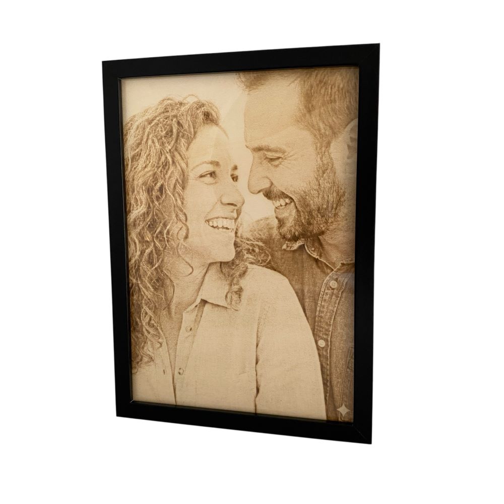 Cornice personalizzata con foto incisa su legno - Regalo con incisione laser