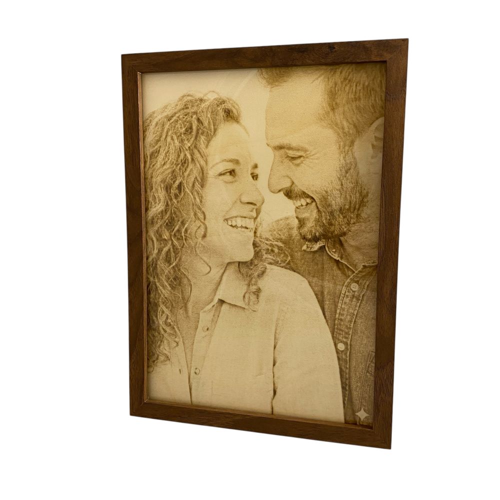Cornice personalizzata con foto incisa su legno - Regalo con incisione laser