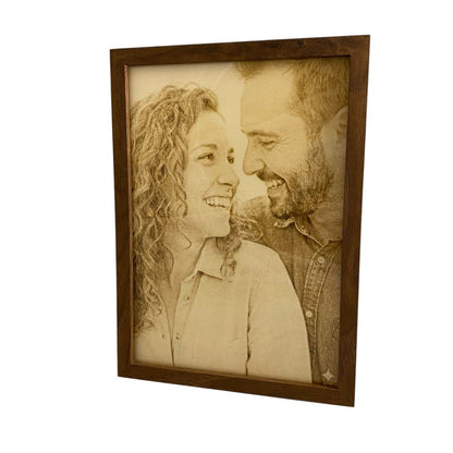 Cornice personalizzata con foto incisa su legno - Regalo con incisione laser