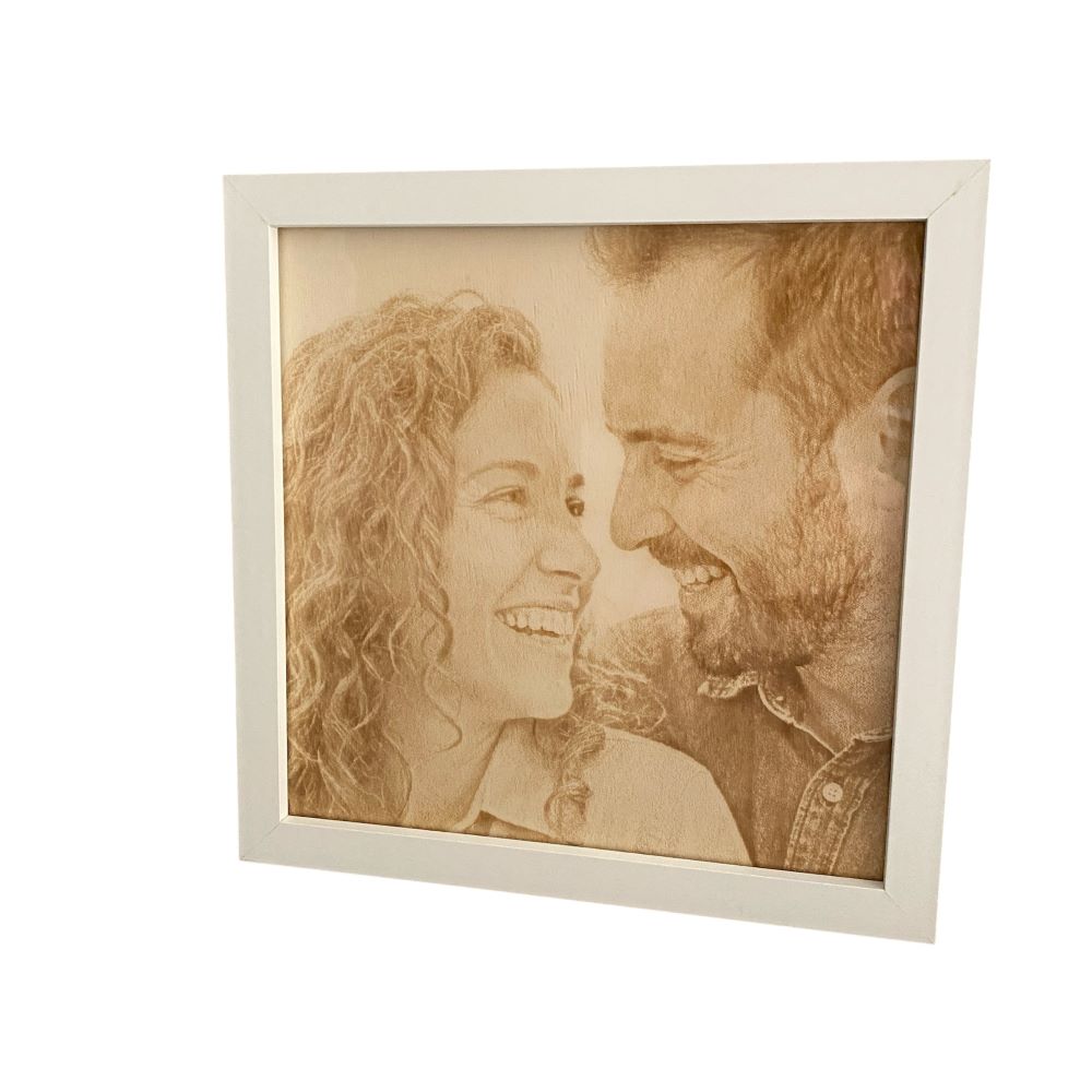 Cornice personalizzata con foto incisa su legno - Regalo con incisione laser