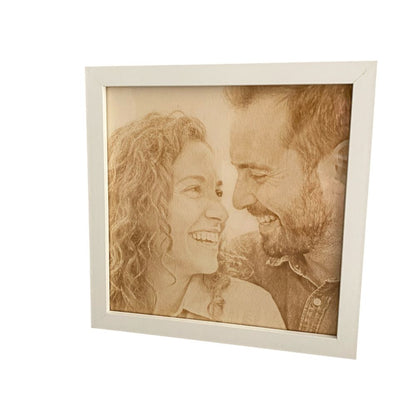Cornice personalizzata con foto incisa su legno - Regalo con incisione laser