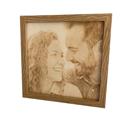 Cornice personalizzata con foto incisa su legno - Regalo con incisione laser