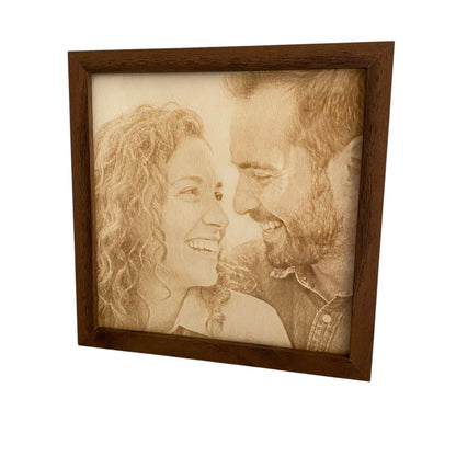 Cornice personalizzata con foto incisa su legno - Regalo con incisione laser