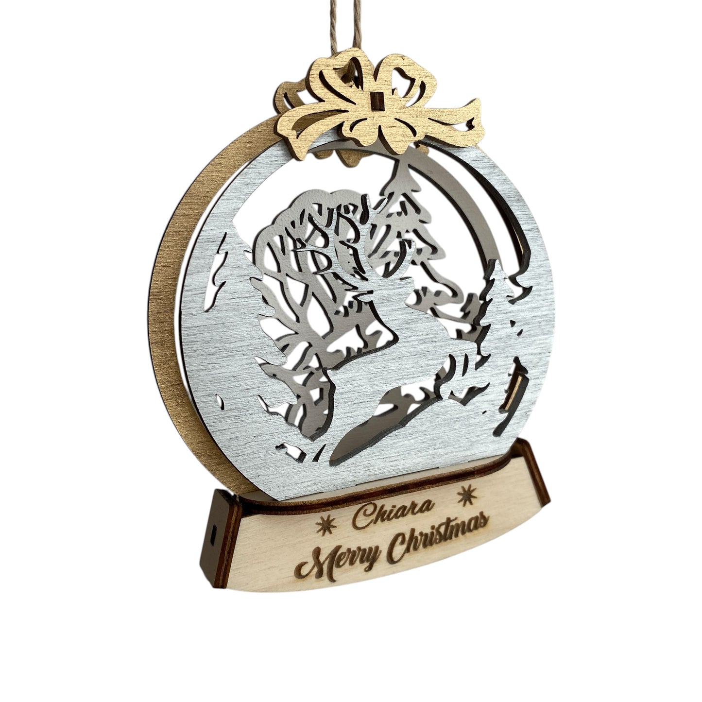 Decorazione Natalizia 3D - Renna - Personalizzata con NOME