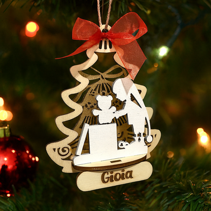 Decorazione Natalizia Alberello 3D - Orsetto Personalizzato con NOME