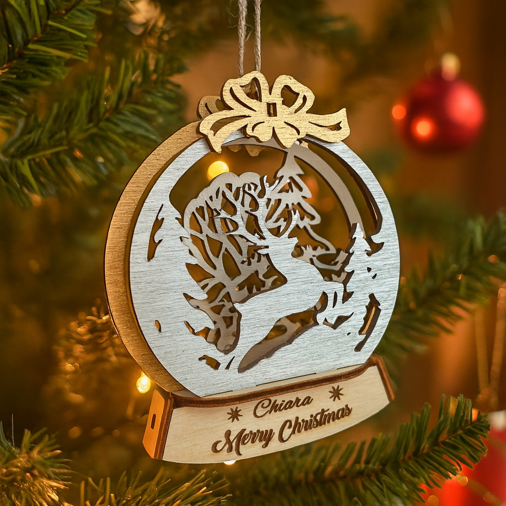 Decorazione Natalizia 3D - Renna - Personalizzata con NOME