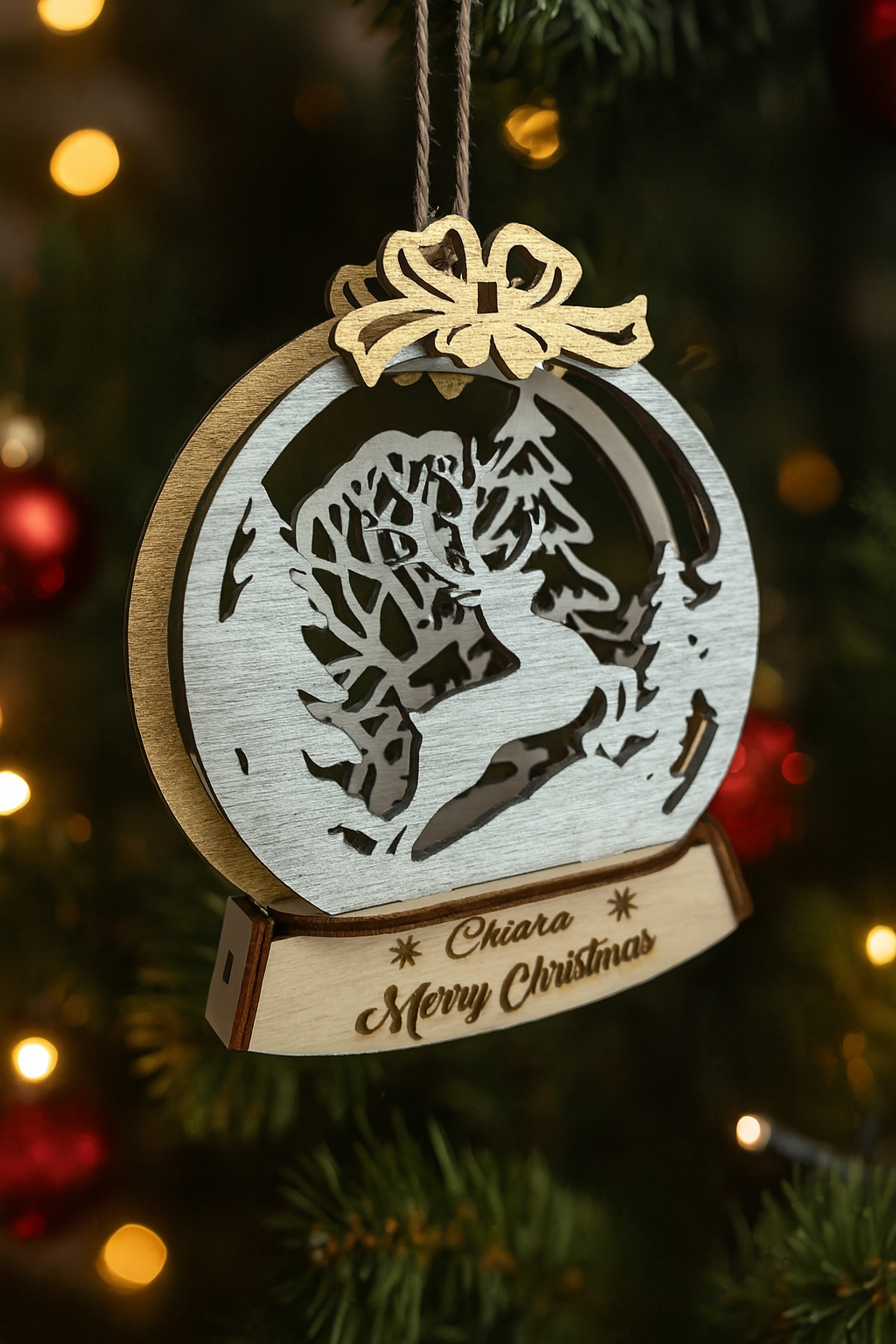 Decorazione Natalizia 3D - Renna - Personalizzata con NOME