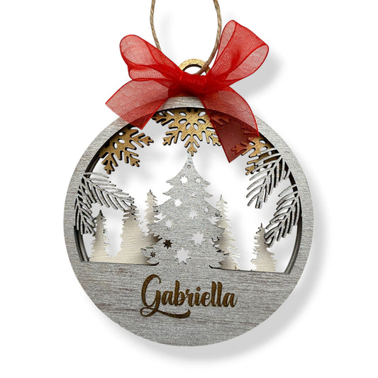 Decorazione Natalizia 3 Strati - Albero - Personalizzata con NOME