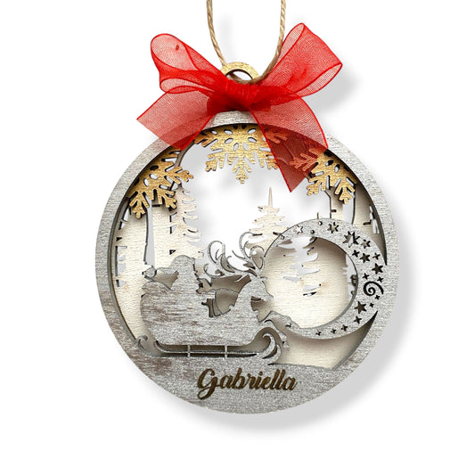 Decorazione Natalizia 3 Strati - Slitta - Personalizzata con NOME