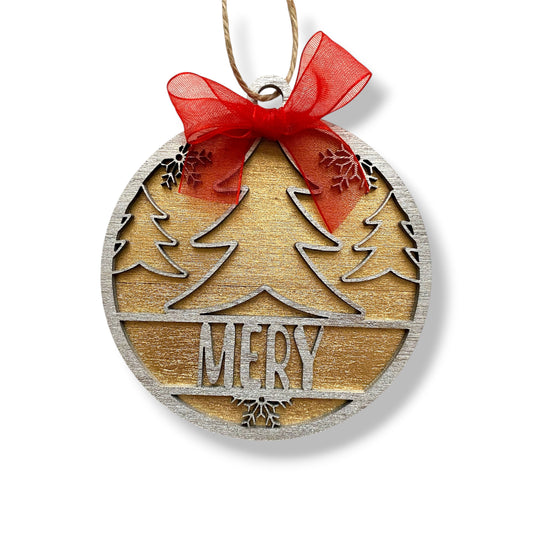 Decorazione Natalizia 2 Strati - Albero - Personalizzata con NOME