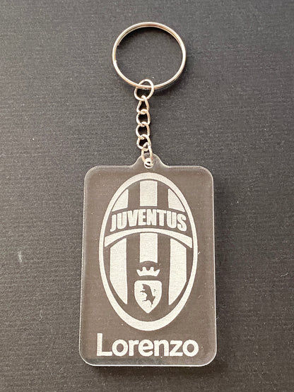 Portachiavi STEMMA SQUADRA CALCIO in acrilico  - Personalizzato con il tuo NOME