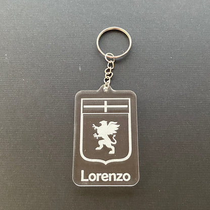 Portachiavi STEMMA SQUADRA CALCIO in acrilico  - Personalizzato con il tuo NOME