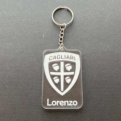 Portachiavi STEMMA SQUADRA CALCIO in acrilico  - Personalizzato con il tuo NOME