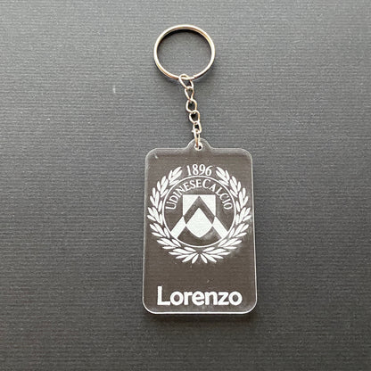 Portachiavi STEMMA SQUADRA CALCIO in acrilico  - Personalizzato con il tuo NOME