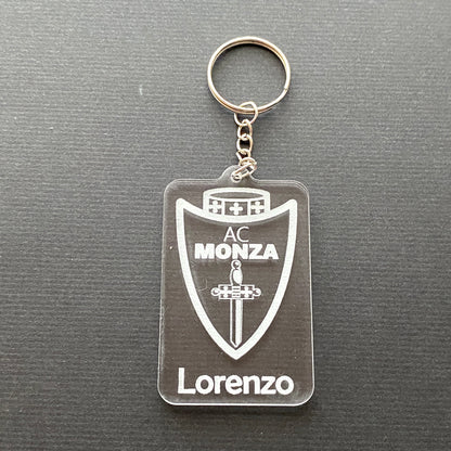 Portachiavi STEMMA SQUADRA CALCIO in acrilico  - Personalizzato con il tuo NOME
