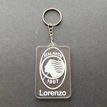 Portachiavi STEMMA SQUADRA CALCIO in acrilico  - Personalizzato con il tuo NOME