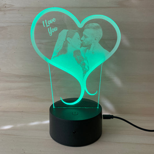 Lampada Led con foto PERSONALIZZATA - Cuore