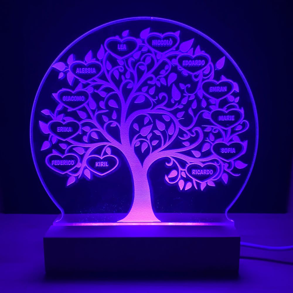 Lampada Led - Albero della Vita Classe - Personalizzata con NOMI - Regalo Maestre