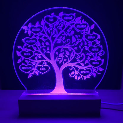Lampada Led - Albero della Vita Classe - Personalizzata con NOMI - Regalo Maestre