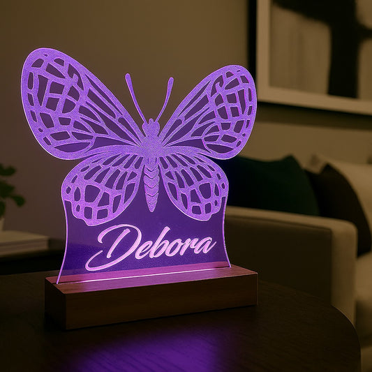Lampada Led - farfalla - Personalizzata con NOME