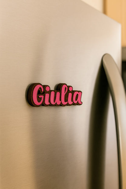 Calamita in legno - Nome Personalizzato