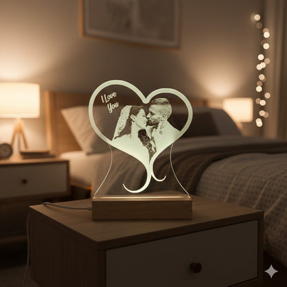 Lampada Led con foto PERSONALIZZATA - Cuore