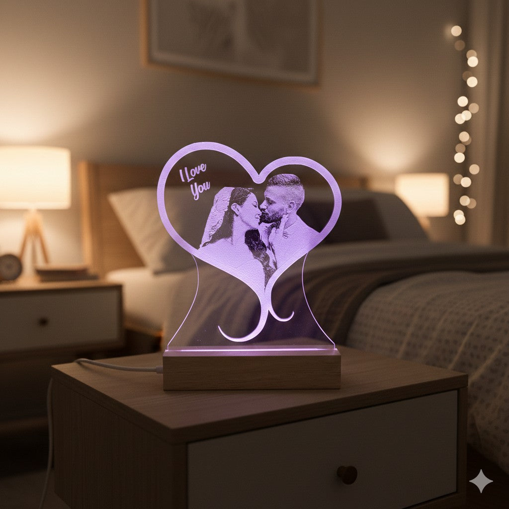 Lampada Led con foto PERSONALIZZATA - Cuore