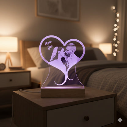Lampada Led con foto PERSONALIZZATA - Cuore
