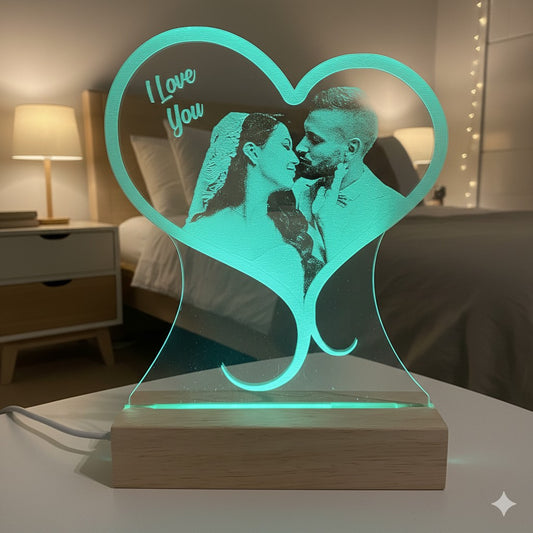 Lampada Led con foto PERSONALIZZATA - Cuore