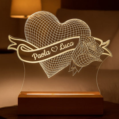 Lampada Cuore Personalizzata con NOMI
