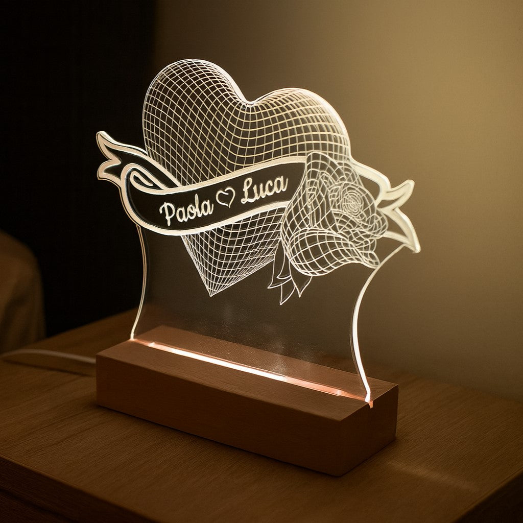 Lampada Cuore Personalizzata con NOMI