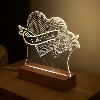 Lampada Cuore Personalizzata con NOMI