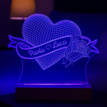 Lampada Cuore Personalizzata con NOMI