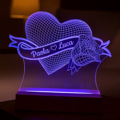 Lampada Cuore Personalizzata con NOMI