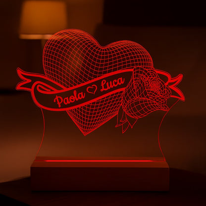 Lampada Cuore Personalizzata con NOMI