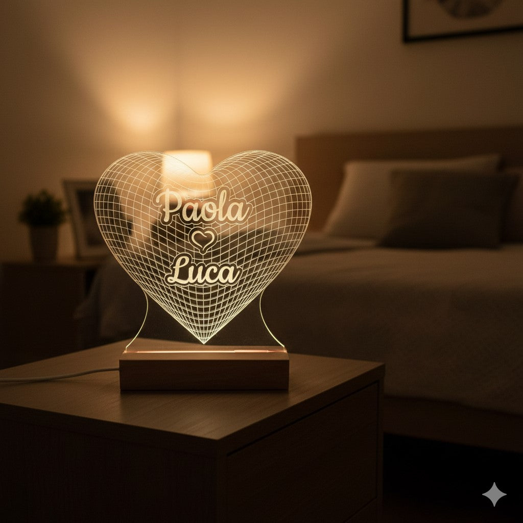Lampada Cuore Personalizzata con NOMI