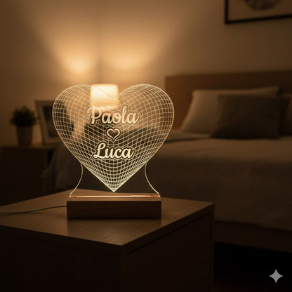 Lampada Cuore Personalizzata con NOMI