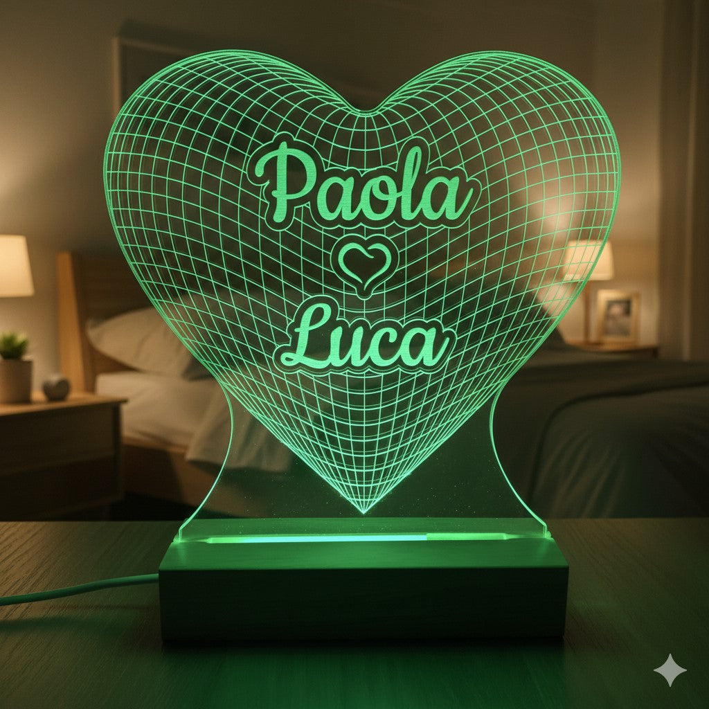 Lampada Cuore Personalizzata con NOMI