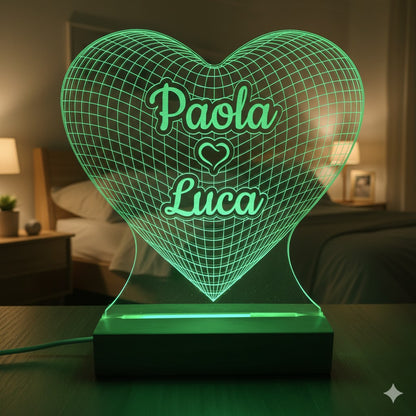 Lampada Cuore Personalizzata con NOMI