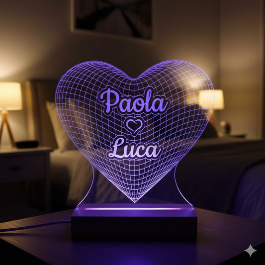 Lampada Cuore Personalizzata con NOMI