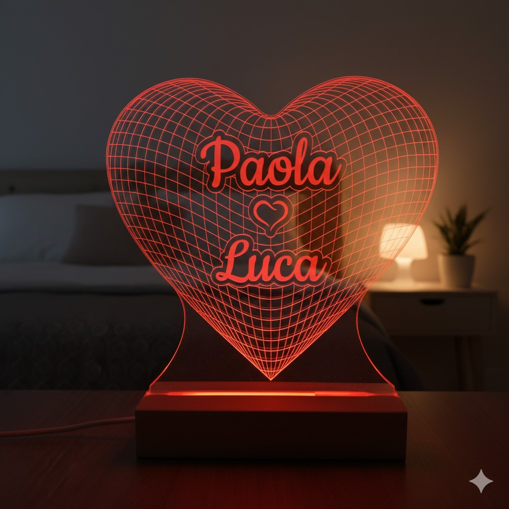 Lampada Cuore Personalizzata con NOMI