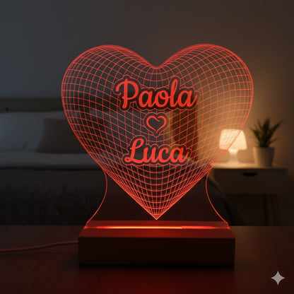 Lampada Cuore Personalizzata con NOMI