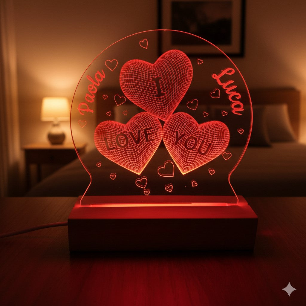 Lampada Cuore Personalizzata con NOMI